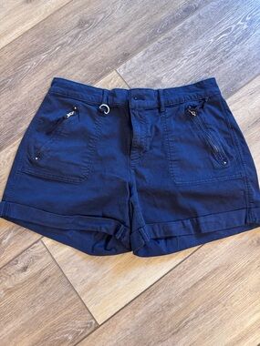 White House Black Market Navy Utility Zip-Pocket Shorts